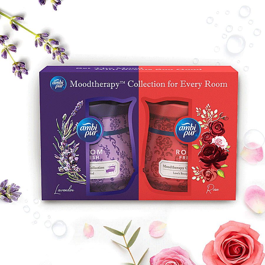 Ambipur Moodtherapy Collection - Relax & Unwind-Lavender & Love’s Bouquet-Rose