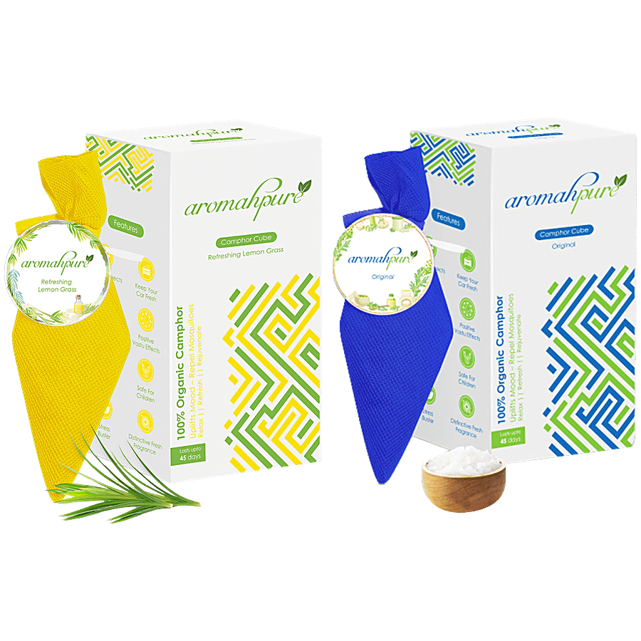 Aromahpure Camphor Cube - Original & Refreshing Lemongrass