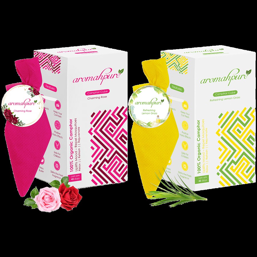 Aromahpure Camphor Cube - Refreshing Lemongrass & Charming Rose