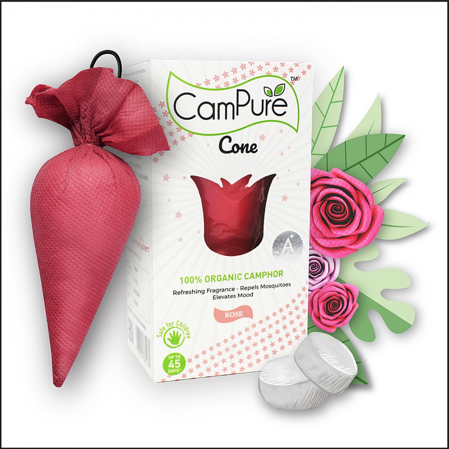 Campure Air Freshener Cone - Rose & Camphor