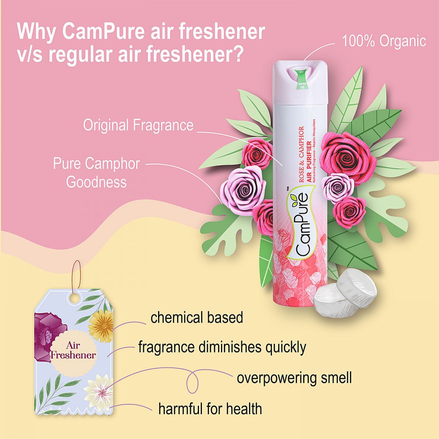 Campure Air Freshener Spray - Rose & Camphor