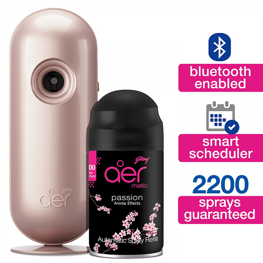 Godrej Aer Smart Matic Bluetooth Enabled Automatic Air Freshener Kit - Passion