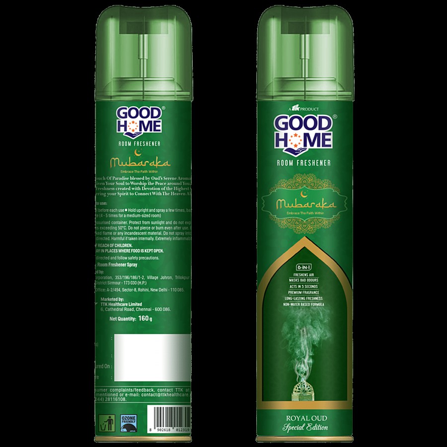 Good Home Room Freshener Spray Mubaraka Freshens Air Premium Fragrance Long Lasting Freshness