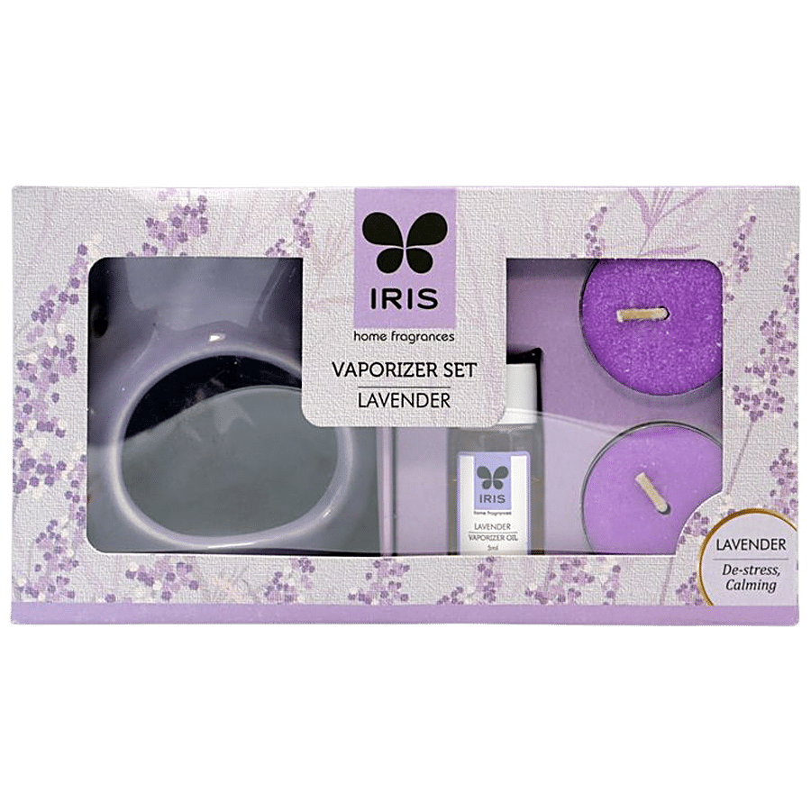 IRIS Lavender Fragrance Vaporizer and Tealights Set