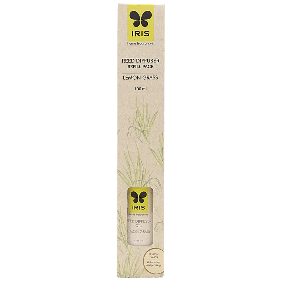 IRIS Lemon Grass Reed Diffuser Refill Set - 100 ml diffuser oil