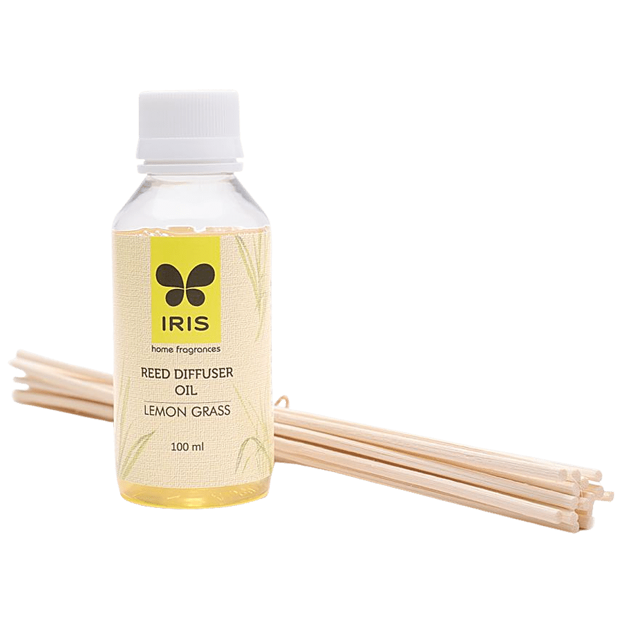 IRIS Lemon Grass Reed Diffuser Refill Set - 100 ml diffuser oil