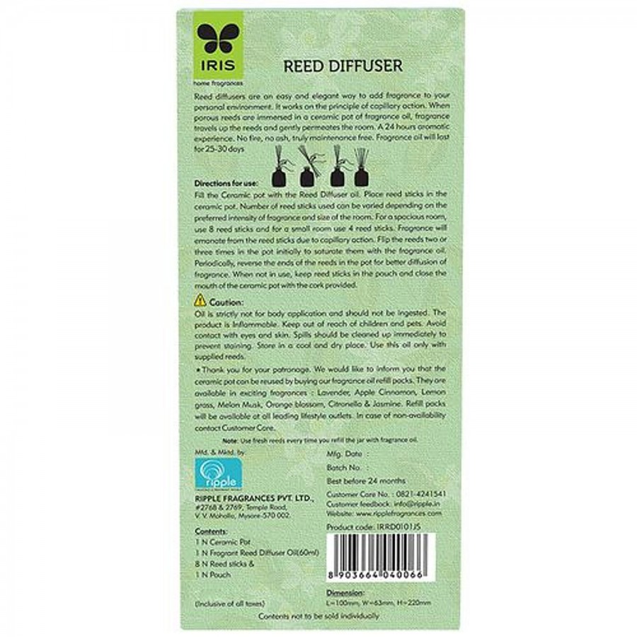 IRIS Reed Diffuser - Jasmine