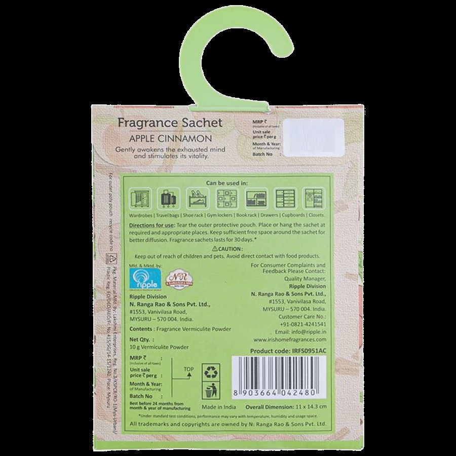 Iris Fragrance Sachet - Apple Cinnamon Fragrance