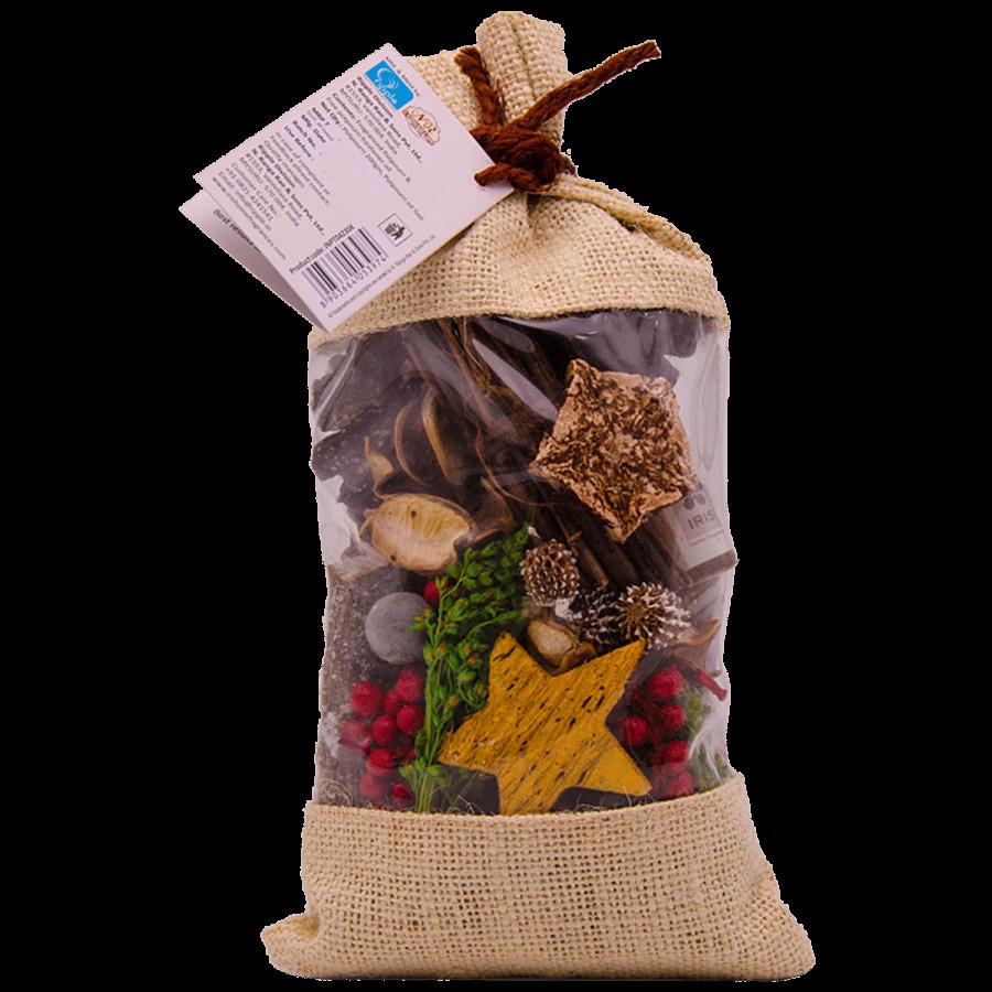 Iris Potpourri In Jute Bag Fragrance With Refresher Oil Silk Musk