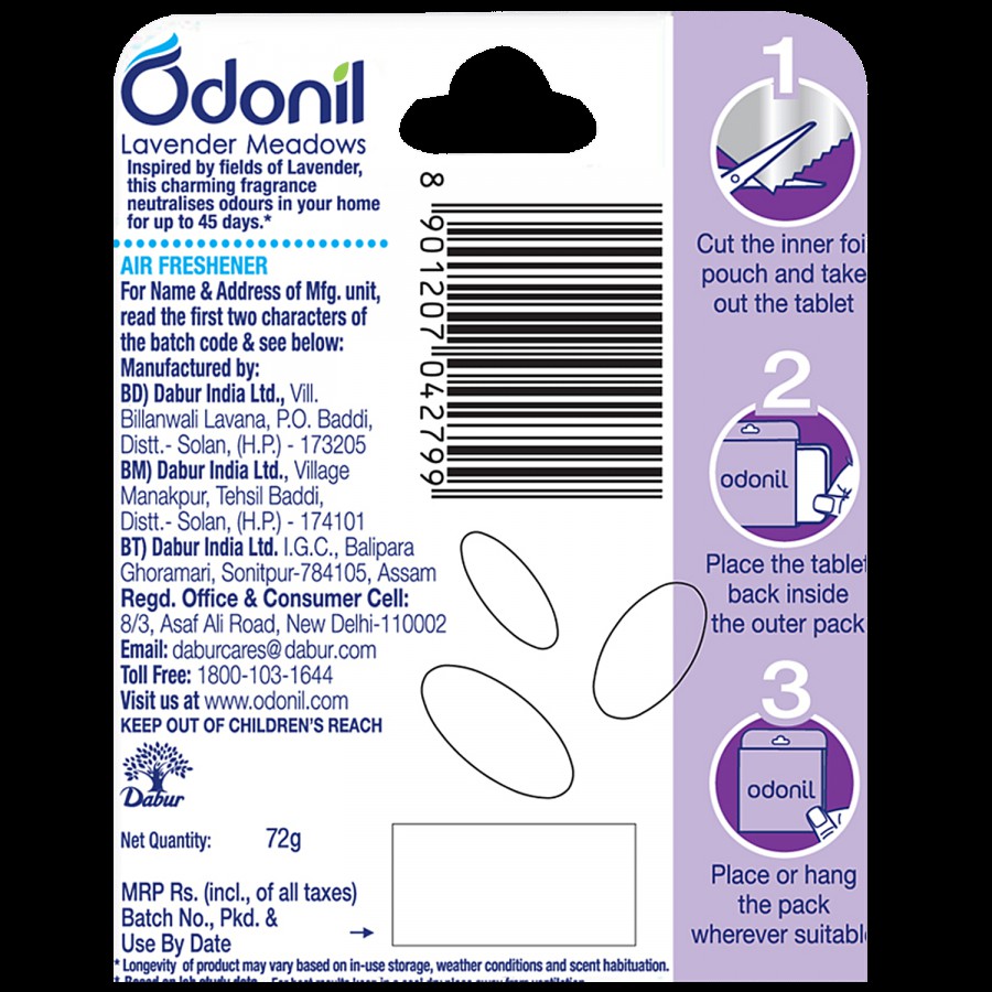 Odonil  Bathroom Air Freshener Blocks - Lavender Meadow