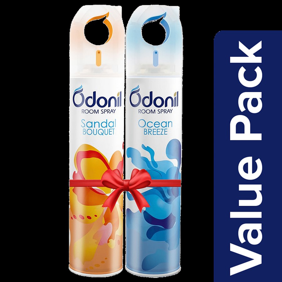 Odonil  Room Air Freshener Spray Sandal Bouquet + Room Spray Ocean Breeze