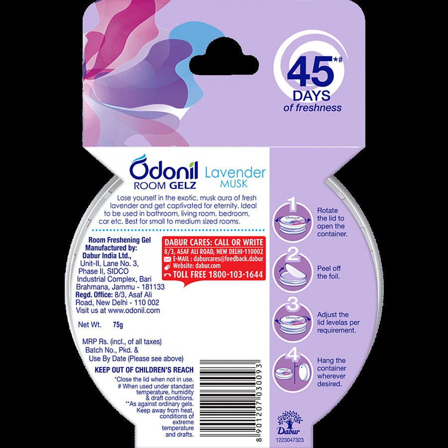 Odonil  Room Freshening Gelz - Lavender & musk