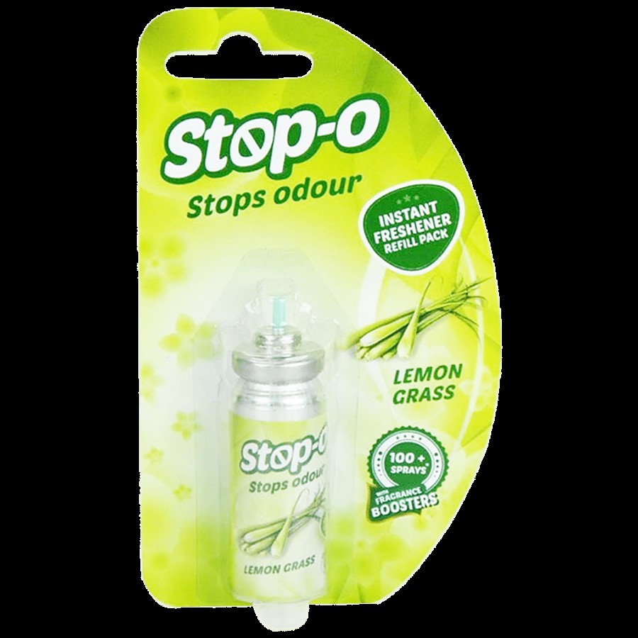 Stop-O Power Spray Refill - Instant Bathroom Freshener - Lemongrass