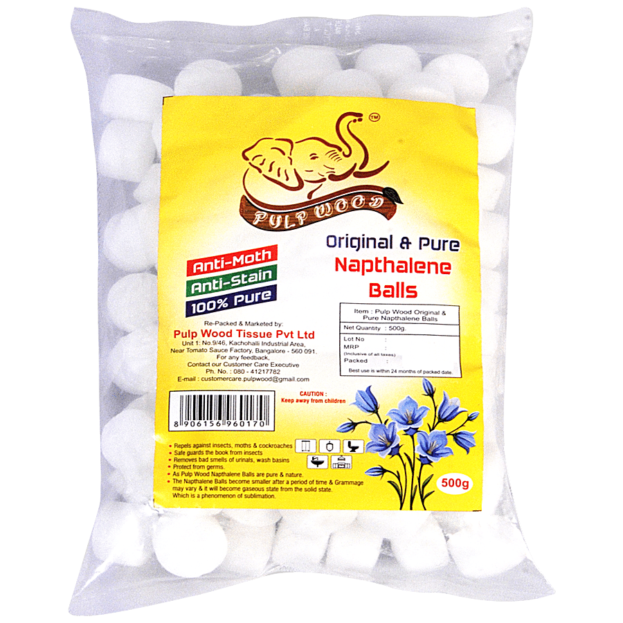 Pulp Wood Original & Pure Naphthalene Balls - Anti-Moth