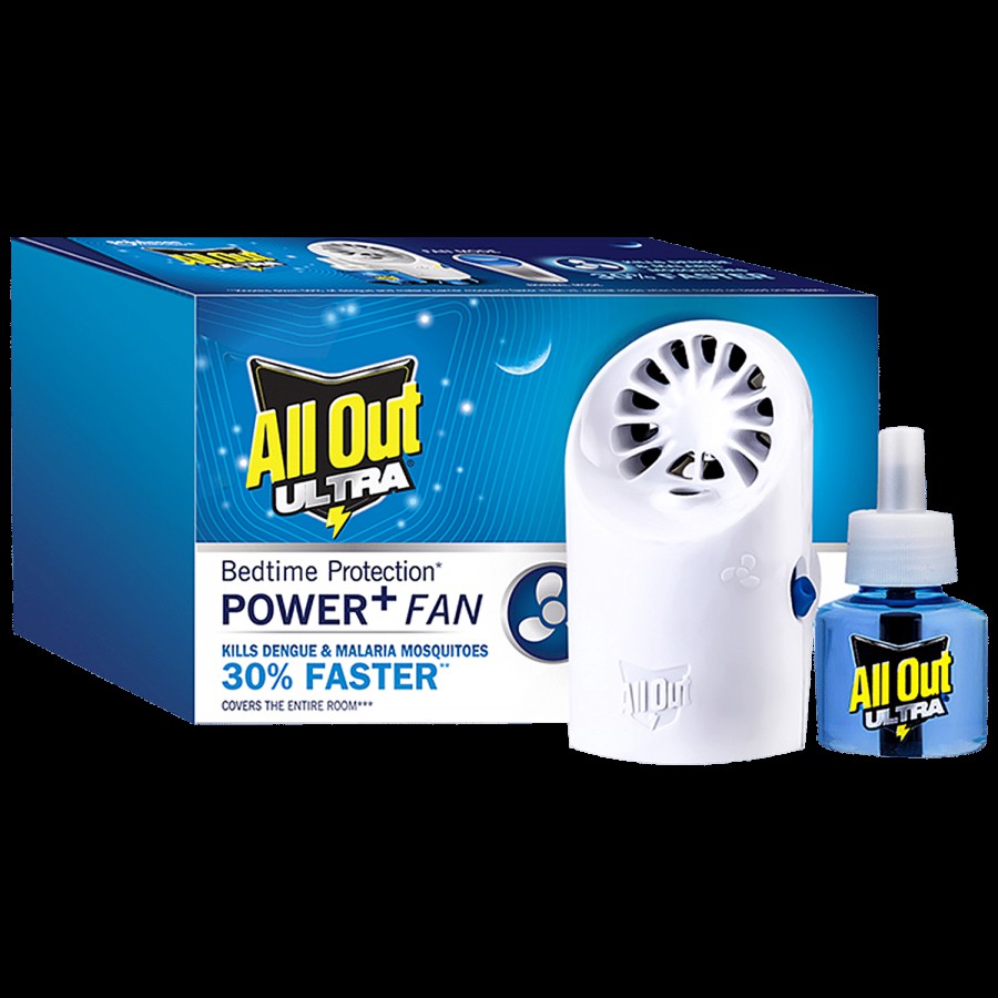 All Out Ultra Mosquito Repellant Power + Fan Starter Pack - 30% Faster Action