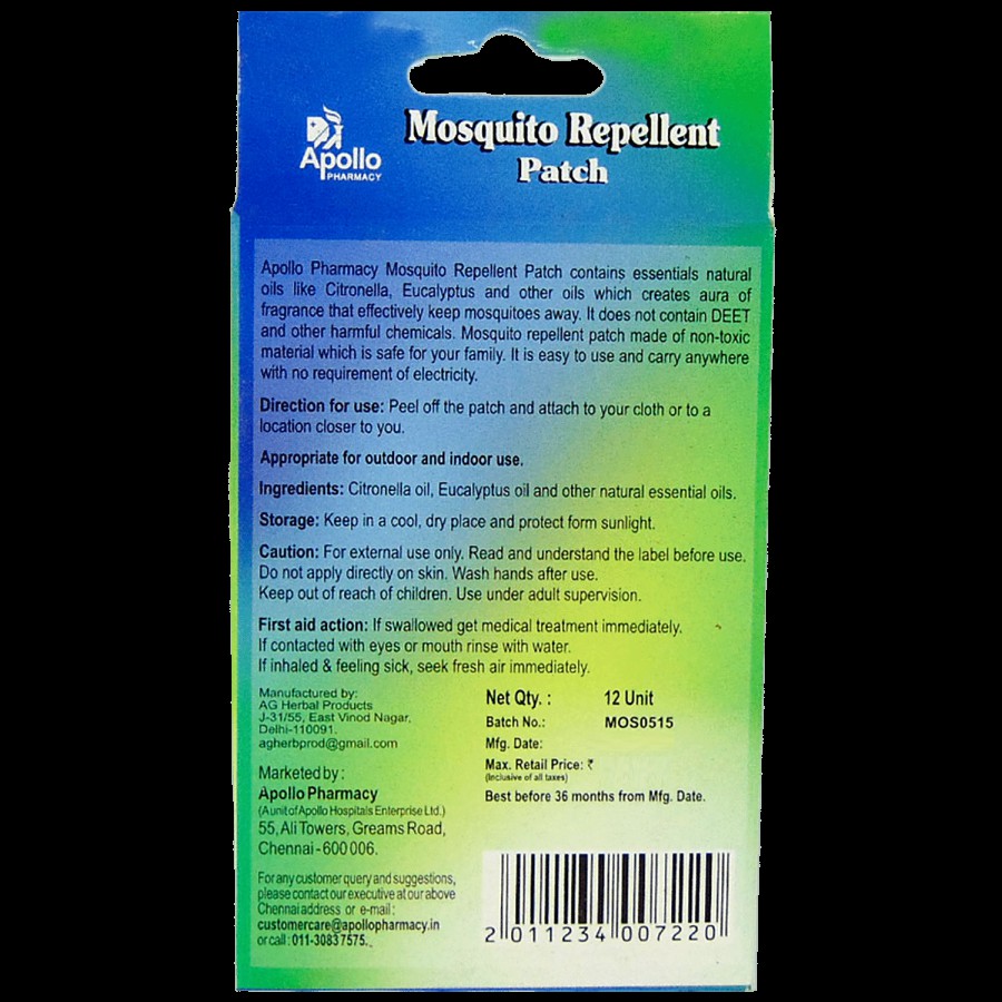 Apollo Pharmacy Mosquito Repellent - Patch