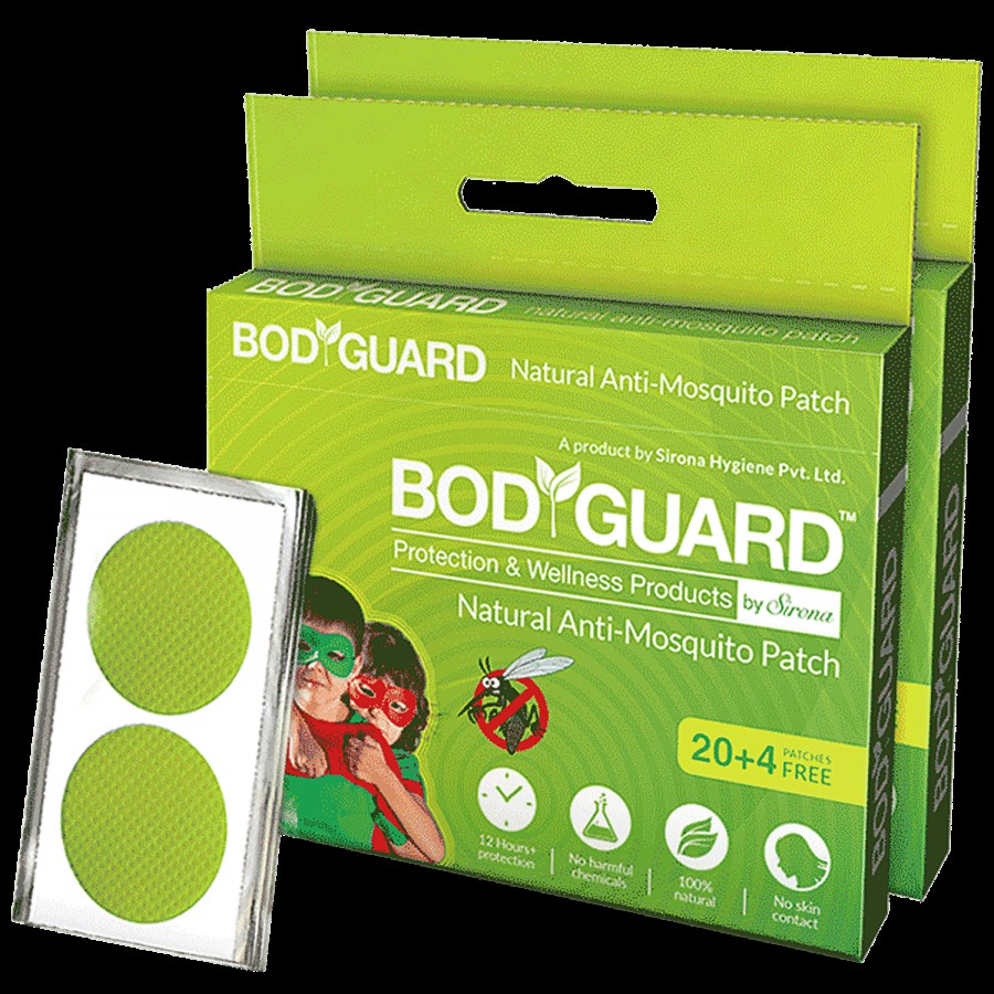 Bodyguard Premium Natural Anti Mosquito Repellent Patches (Green