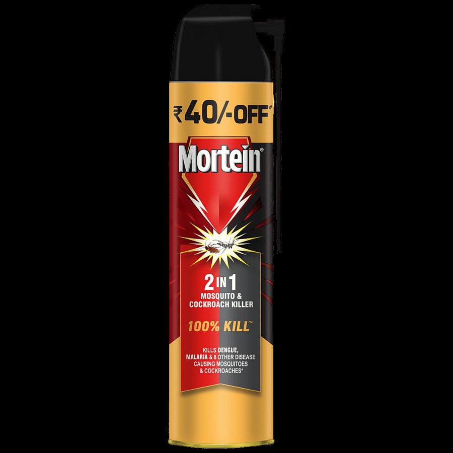 Mortein 2-in-1 Insect Killer Spray - 100% Kill On Mosquitoes & Cockroaches