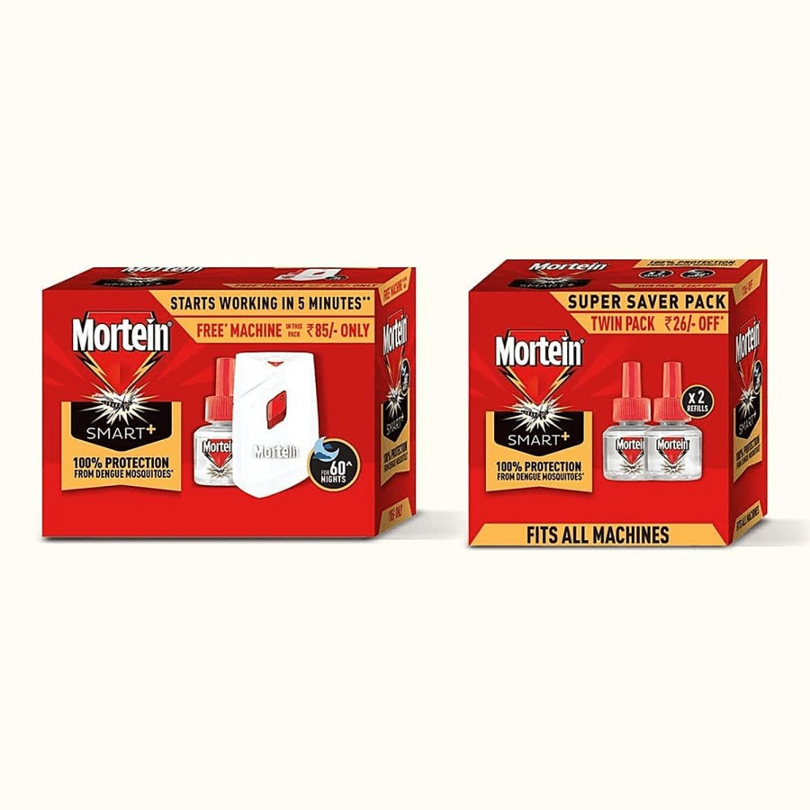 Mortein SmartPlus Mosquito Repellent Liquid(2x45ml) + Insta Mosquito Killer Combo