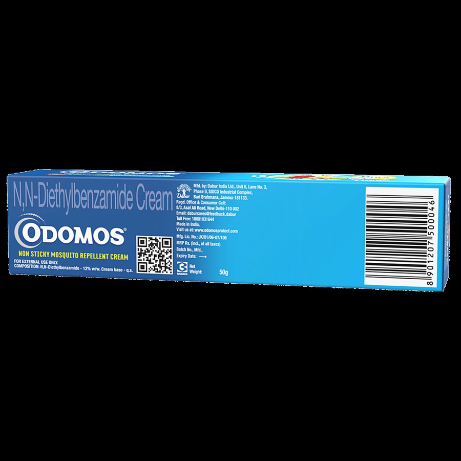 Odomos Cream - Non-Sticky Mosquito Repellent With Vitamin E & Almond