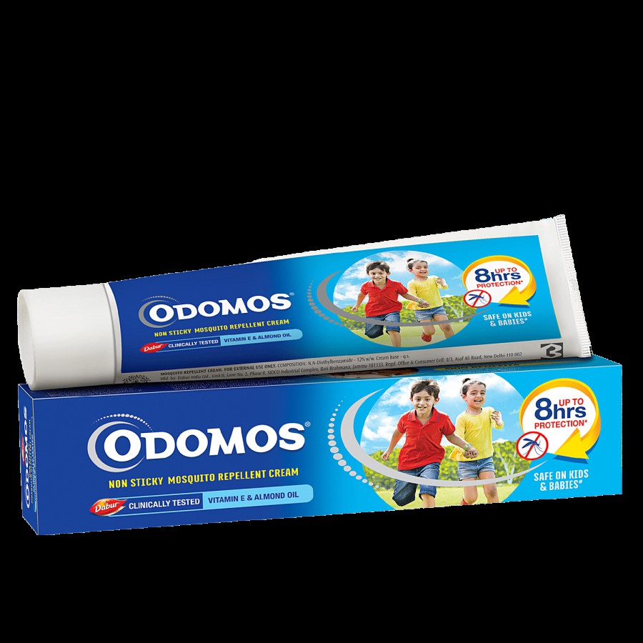 Odomos Cream - Non-Sticky Mosquito Repellent With Vitamin E & Almond