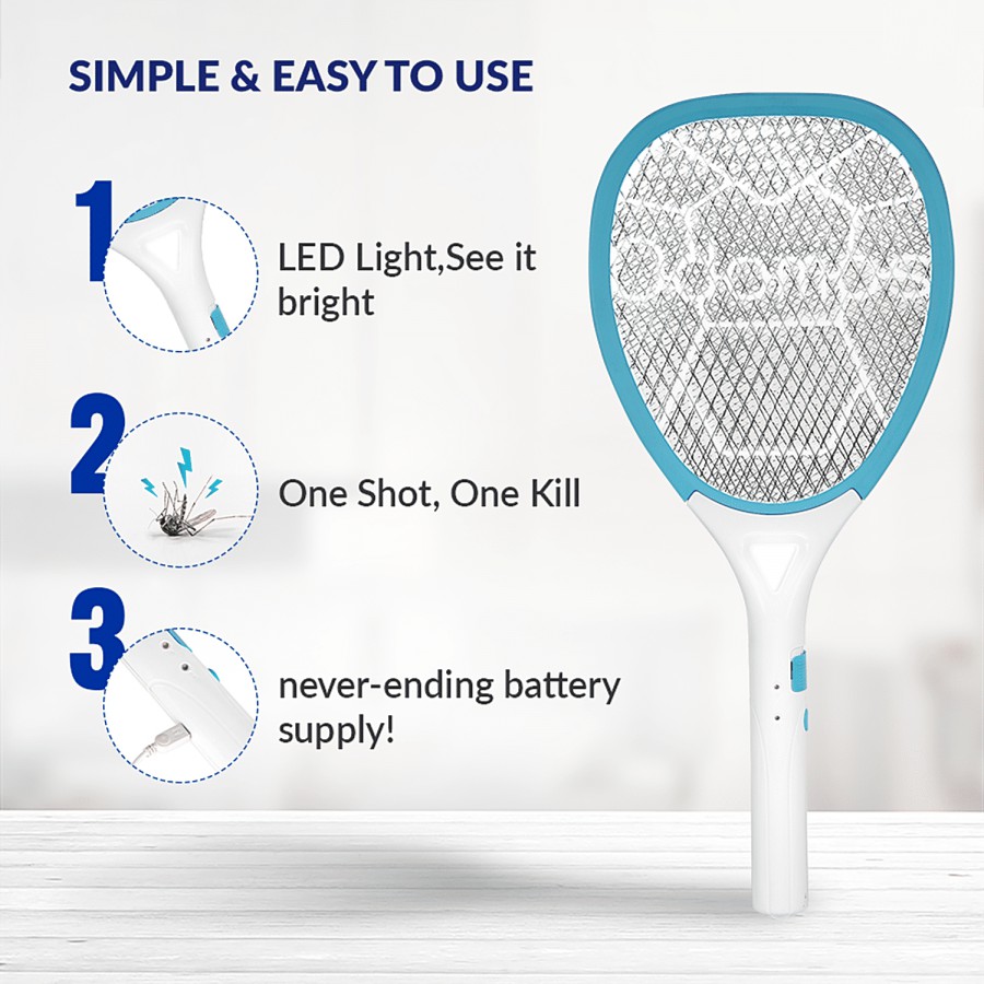 Odomos Mosquito Killer Rechargeable Racquet - Plastic