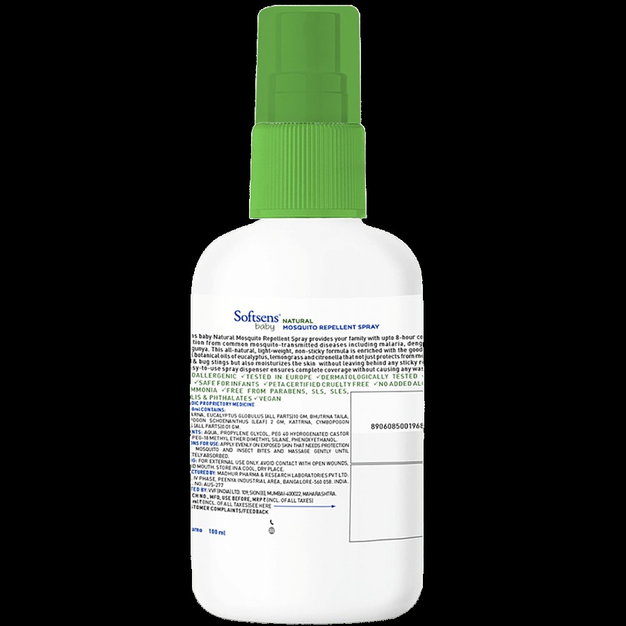 Softsens Baby Natural Mosquito Repellent Spray