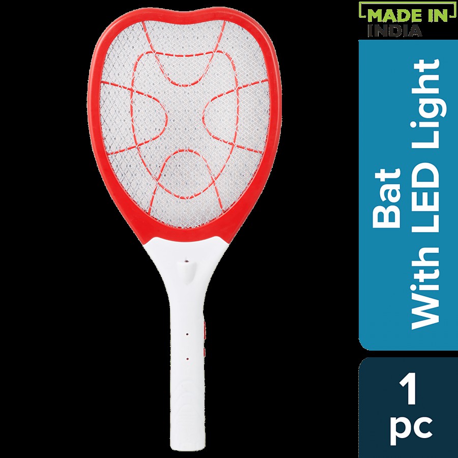 bb home Anti Mosquito Racquet - Rechargeable Insect Killer Bat With LED Light