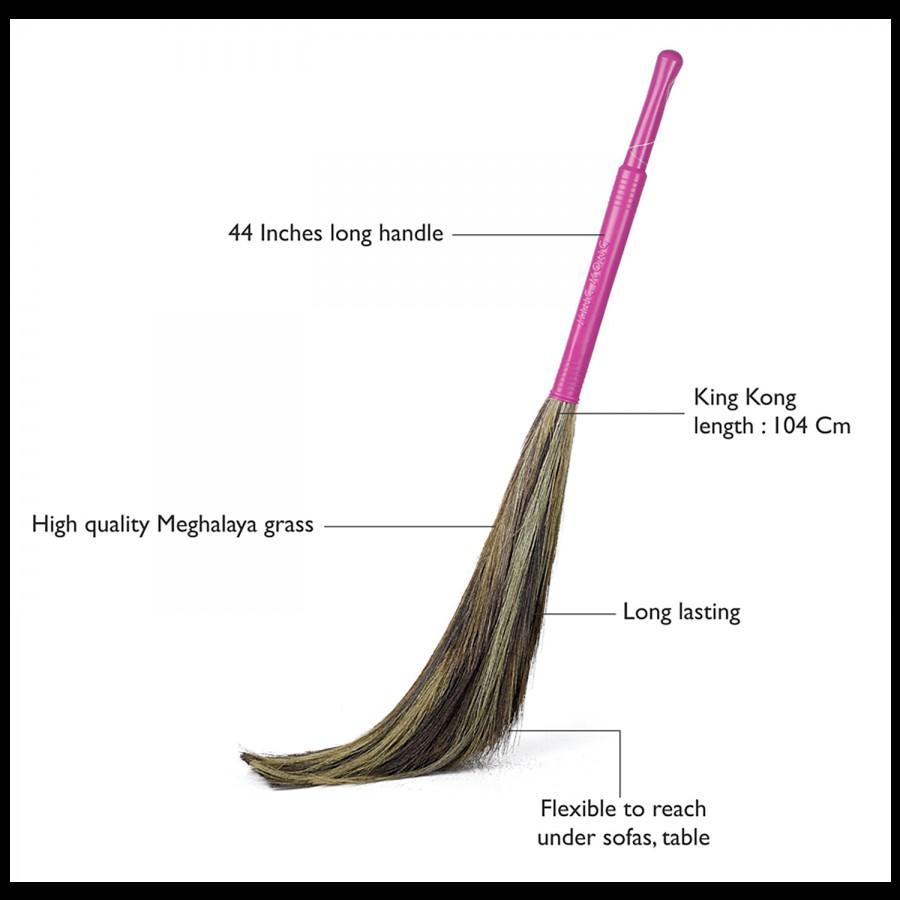 Gala Kingkong Grass Broom - Made From Long Lasting Meghalaya Grass