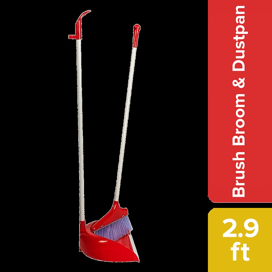 Liao Broom & Dustpan Combo - Plastic With Steel Stick