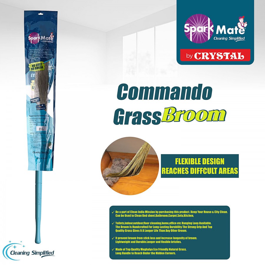 Sparkmate By Crystal Commando Grass Broom/Phool Jhadu (Hard_Floor