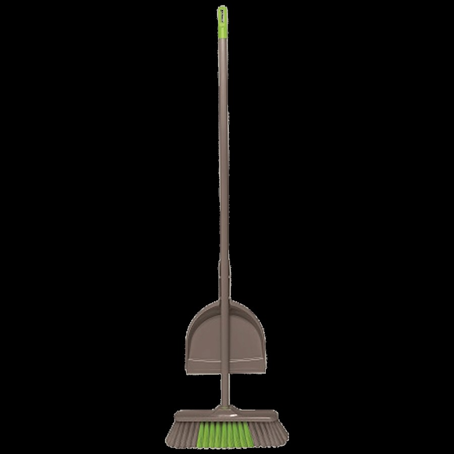 YORK Long Handle Broom With Dustpan Cleaning Set