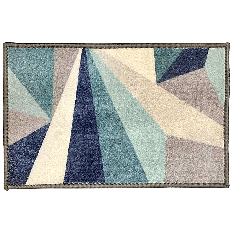 Athom Living Anti Slip Printed Door/Floor Mat - Distressed Blue