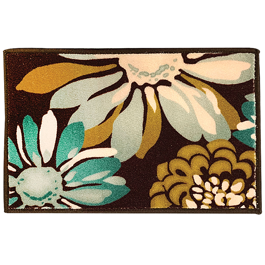 Athom Living Anti Slip Printed Door/Floor Mat - Flower Canvas