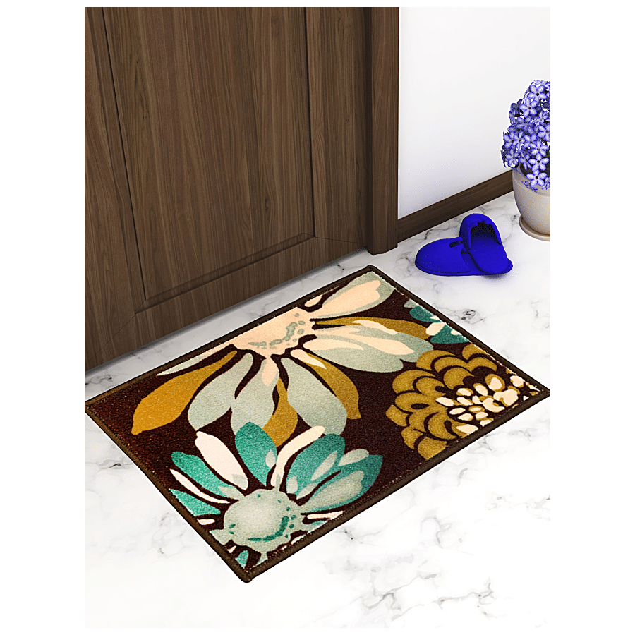 Athom Living Anti Slip Printed Door/Floor Mat - Flower Canvas