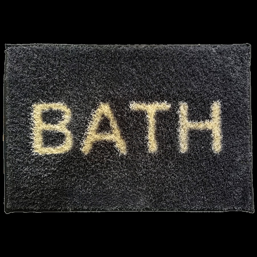 Athom Living Anti Slip Bath/Door/Floor Mat - Micro Designer Black