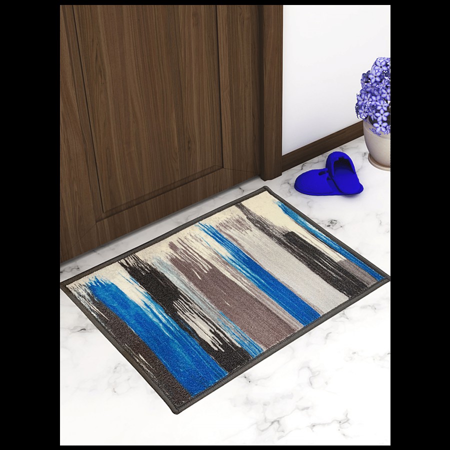 Athom Living Anti Slip Printed Door/Floor Mat - Canvas Blue