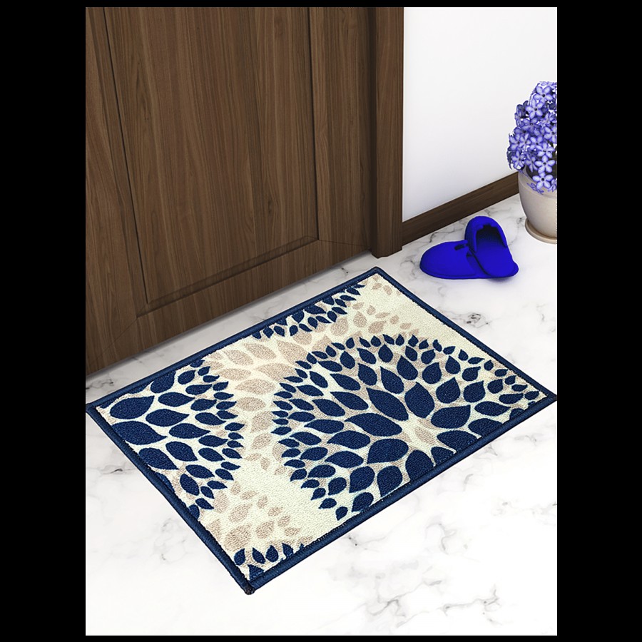 Athom Living Anti Slip Printed Door/Floor Mat - Drop Blue