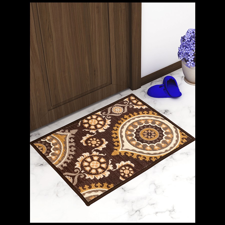 Athom Living Anti Slip Printed Door/Floor Mat - Persian Brown