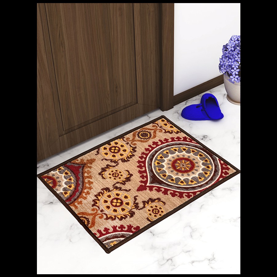 Athom Living Anti Slip Printed Door/Floor Mat - Persian Maroon