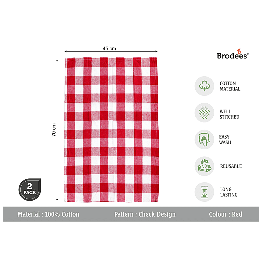 Brodees Cotton Kitchen Towel - Red