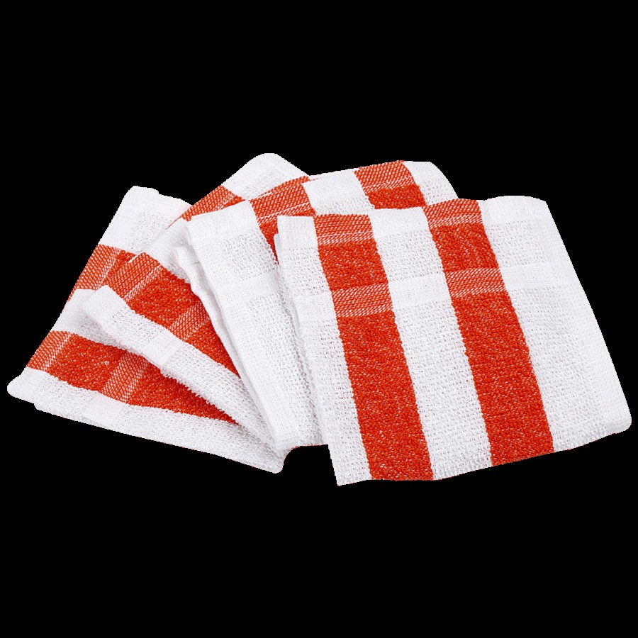 Brodees Cotton Face Towel - White/Orange