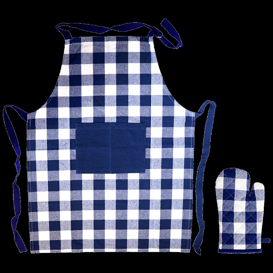 Brodees Cotton Kitchen Apron - With Front Center Pocket