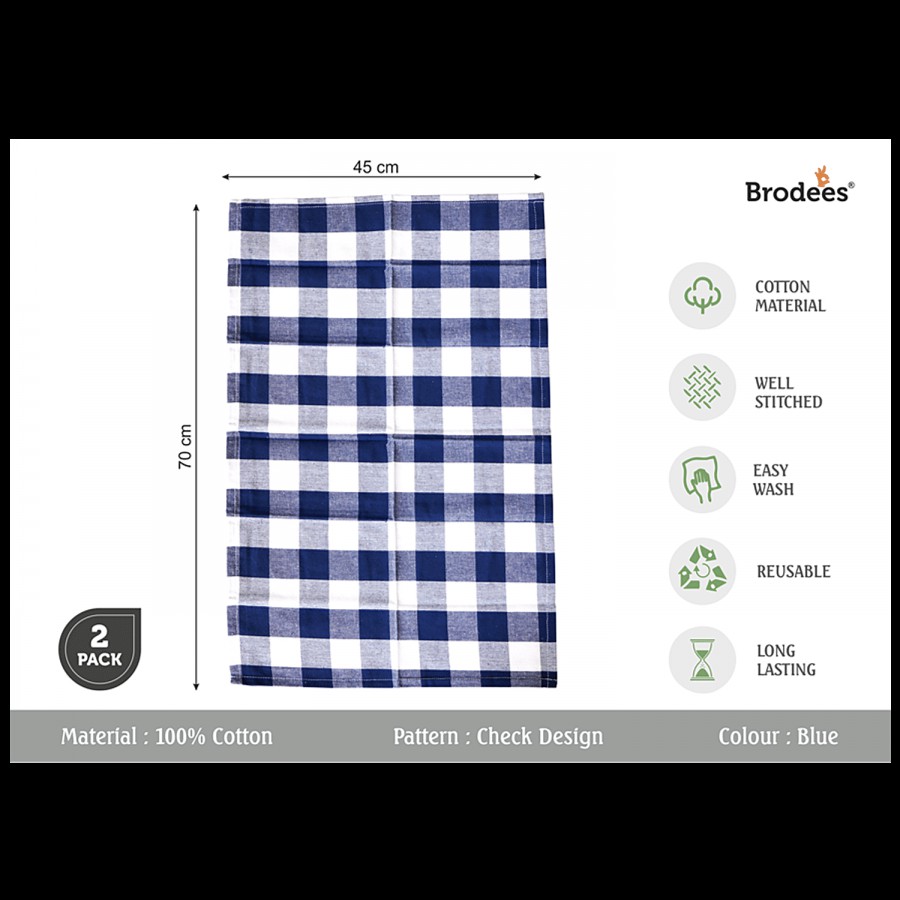 Brodees Cotton Kitchen Towel - Blue