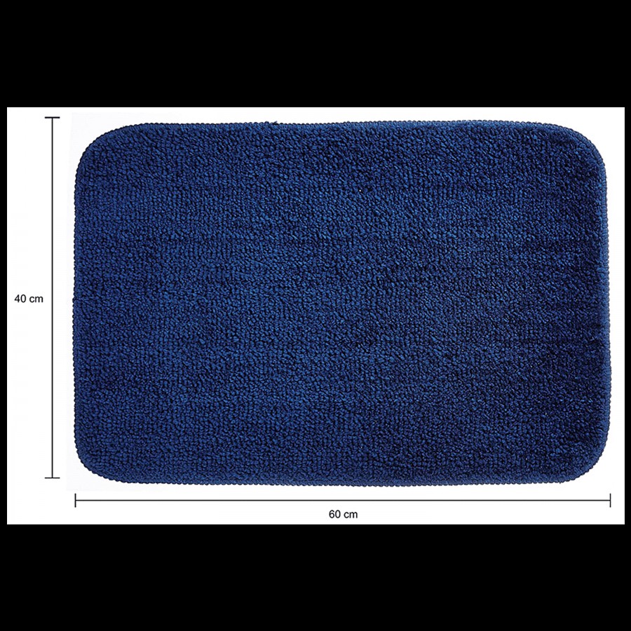 JBG Home Store Anti-Slip Microfibre Bathmat - Blue (40cm x 60cm)