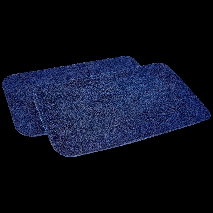 JBG Home Store Anti-Slip Microfibre Bathmat - Blue (40cm x 60cm)