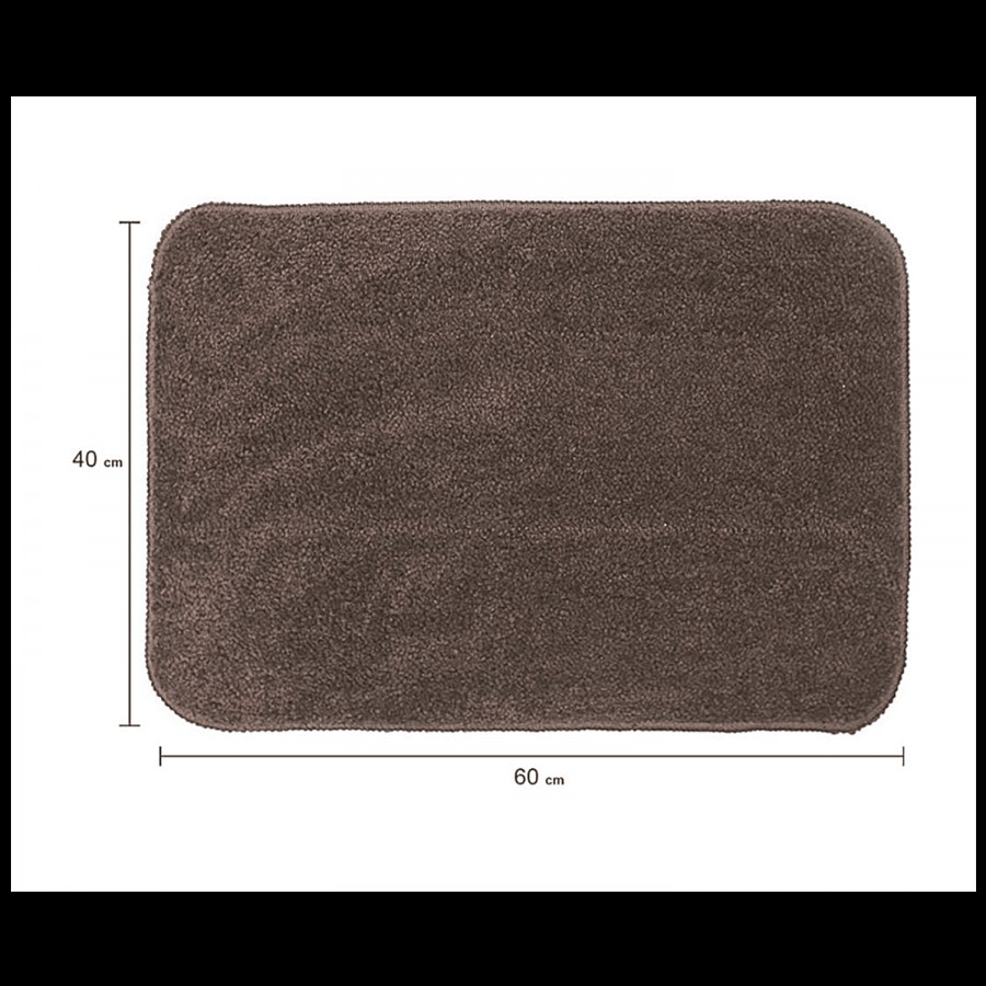 JBG Home Store Anti-Slip Microfibre Bathmat - Brown (40cm x 60cm)