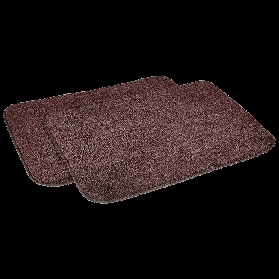 JBG Home Store Anti-Slip Microfibre Bathmat - Brown (40cm x 60cm)