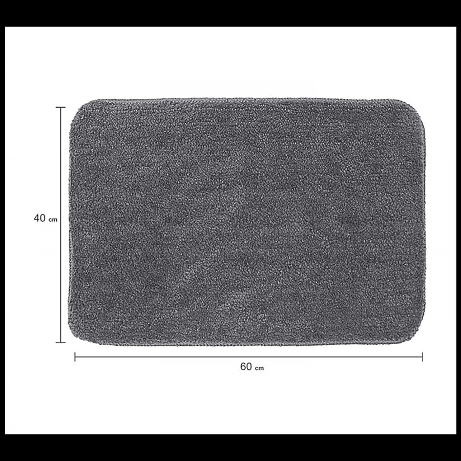 JBG Home Store Anti-Slip Microfibre Bathmat - Grey (40cm x 60cm)