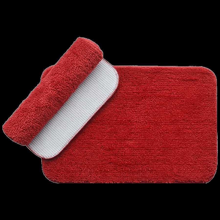 JBG Home Store Anti-Slip Microfibre Bathmat - Red (40cm x 60cm)